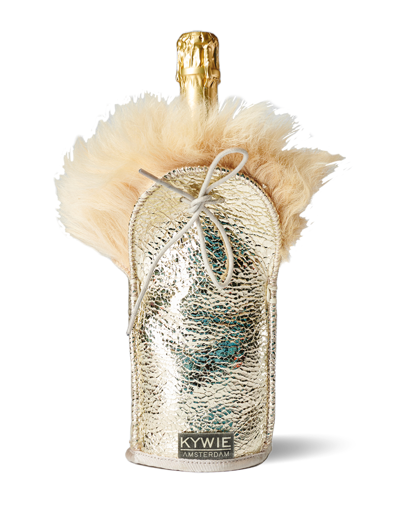 KYWIE Champagne Cooler Print Silver Sparkle Fluffy