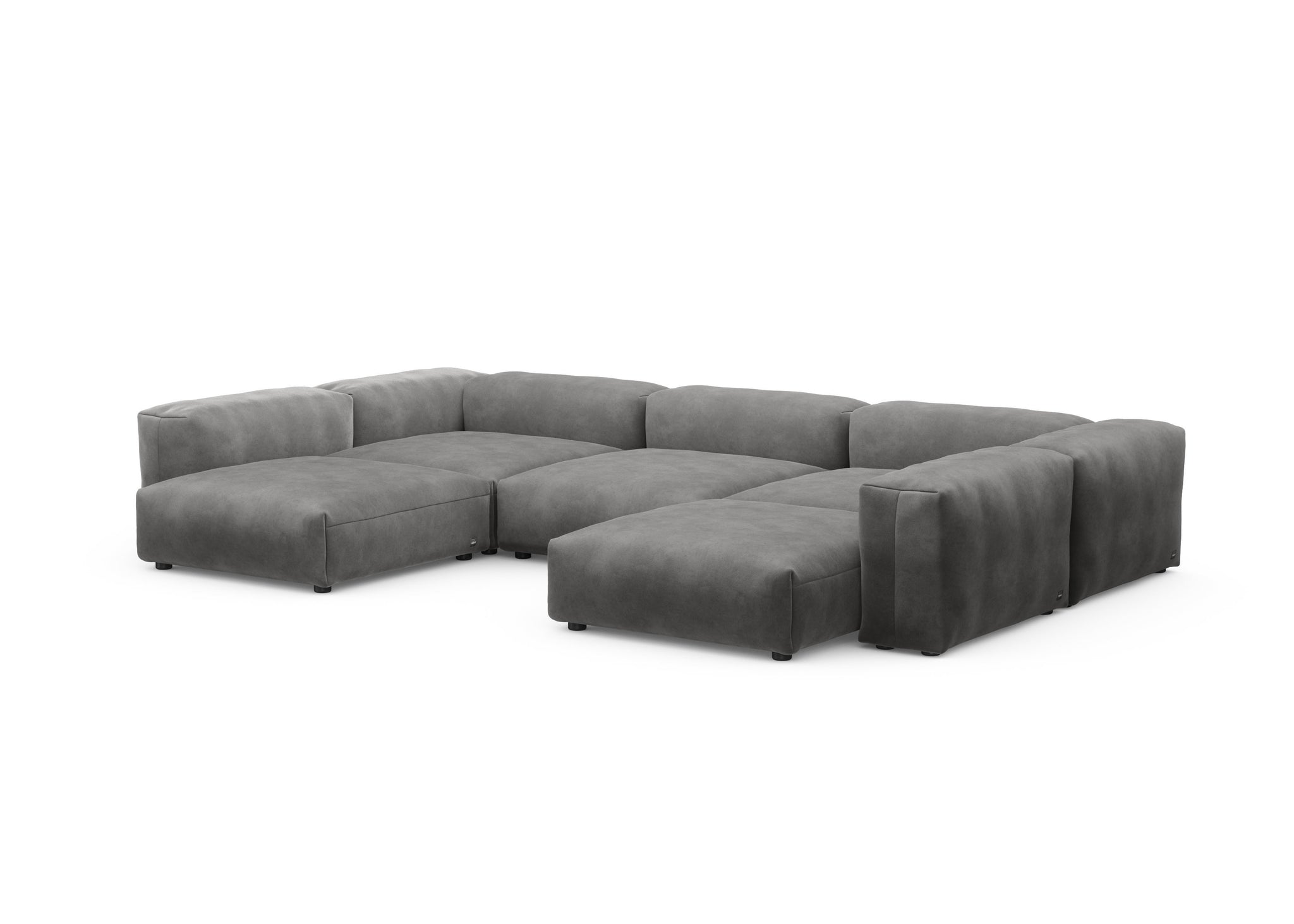 Vetsak U-Shape Sofa L Velvet dark grey