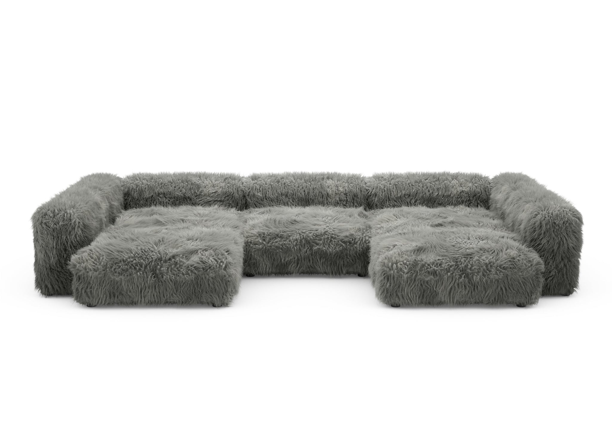 Vetsak U-Shape Sofa L Flokati grey