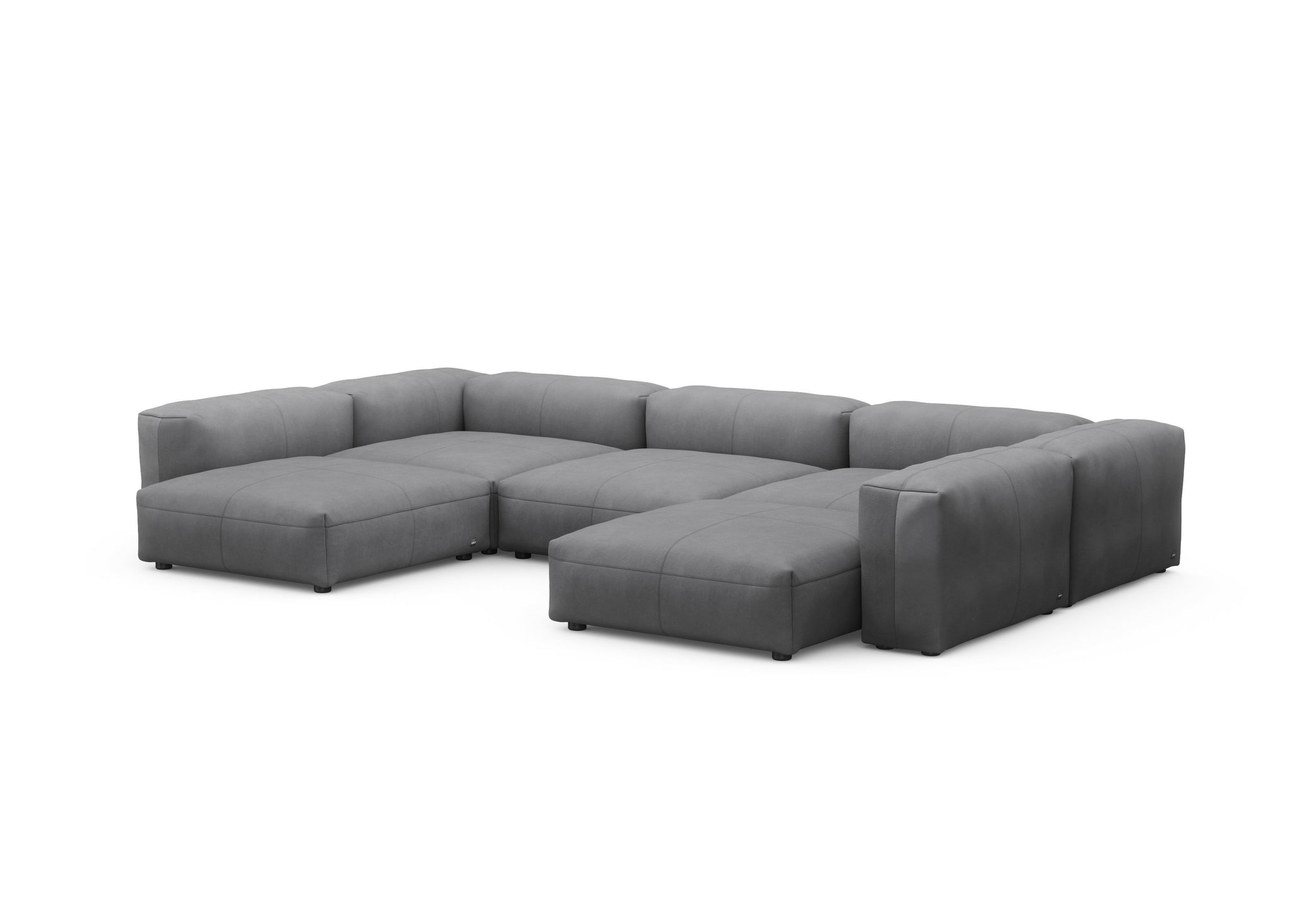 Vetsak U-Shape Sofa L Leather dark grey